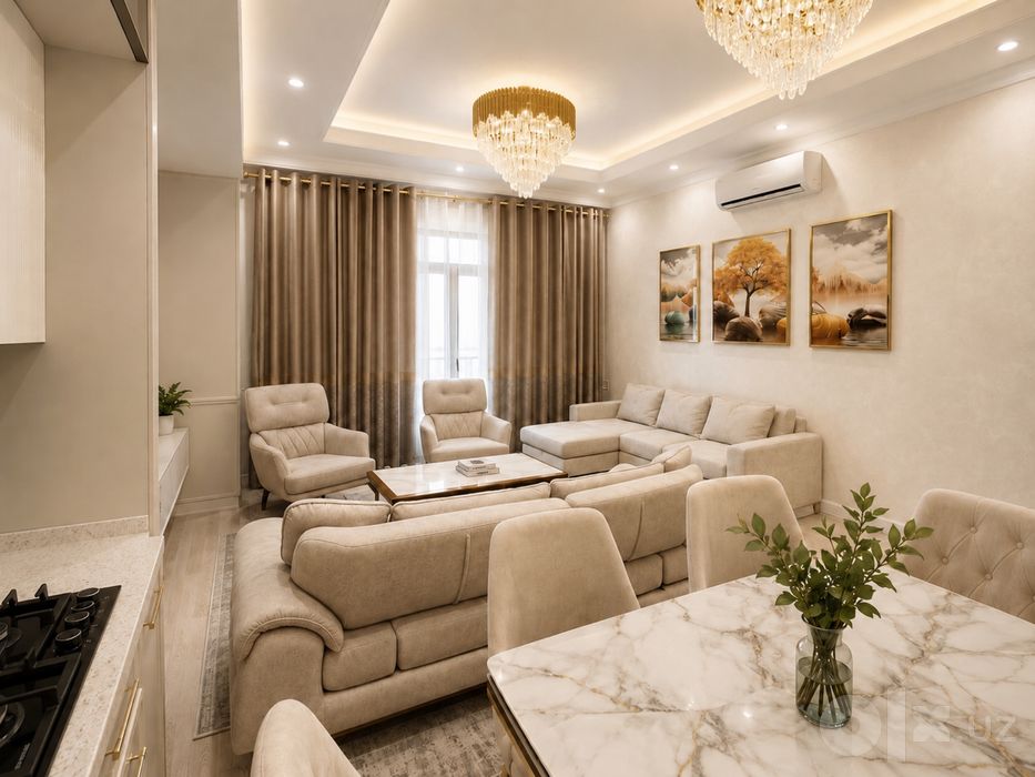 Tashkent city, Bulvar fontanga qaragan lyuks, kvartifa kunlil,