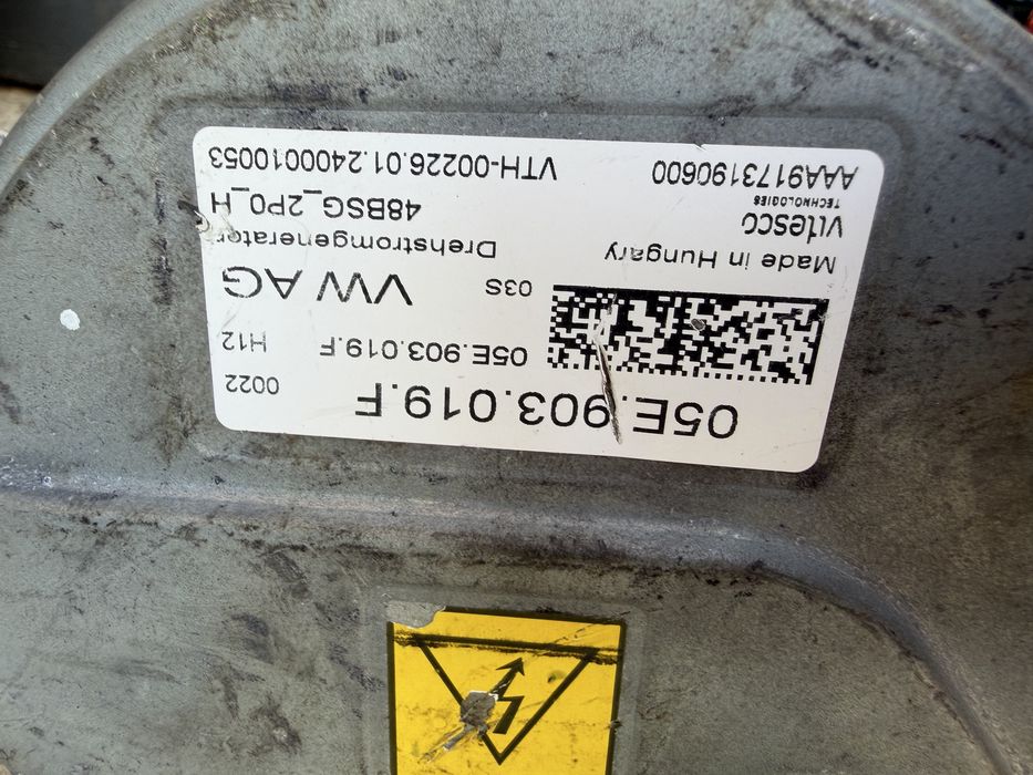 Alternator AUDI VW CUPRA SKODA SEAT 1.5 TSI 2023 mildhybrid