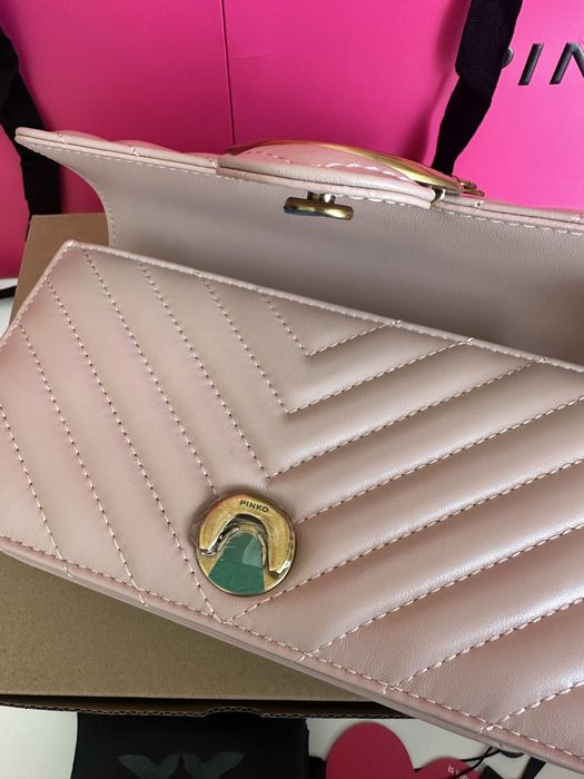 Дамска чанта PINKO Love One Mini DC в розов цвят