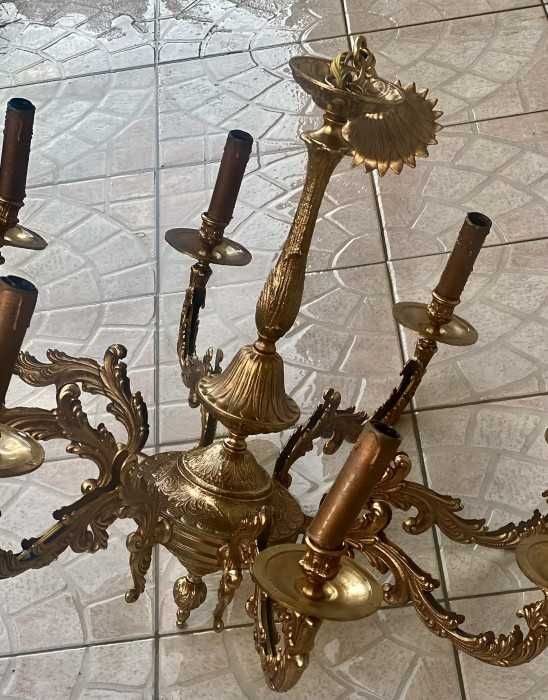 Spectaculos candelabru francez-8 brate-bronz masiv d ore-Franta
