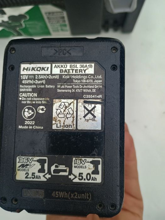 Filetanta hikoki dv 36 da. Baterie, încărcător și cutie