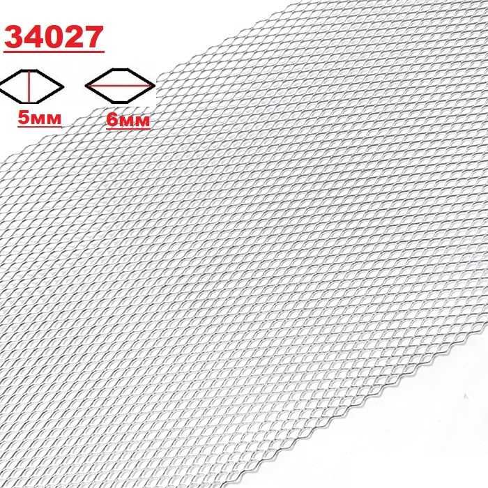 Алуминиева тунинг мрежа ХРОМ 120 х 20см 5-размера