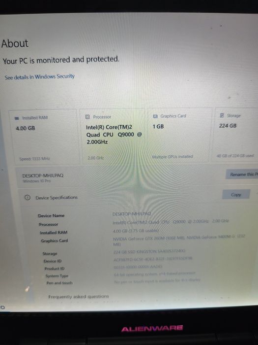 Vând laptop alienware m17x