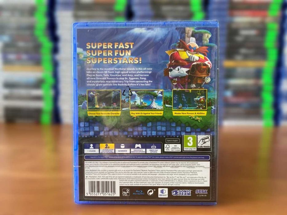Новый диск Sonic Superstars PS4/PS5 Соник Суперзвезды Пс4 Много Игр