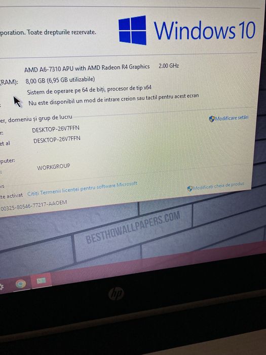 Laptop HP display mare 17,3 inch led,Windows 10 H,8gb ram ddr3,500gb m nu funcționează 2 taste T și Y în rest este perfect funcțional