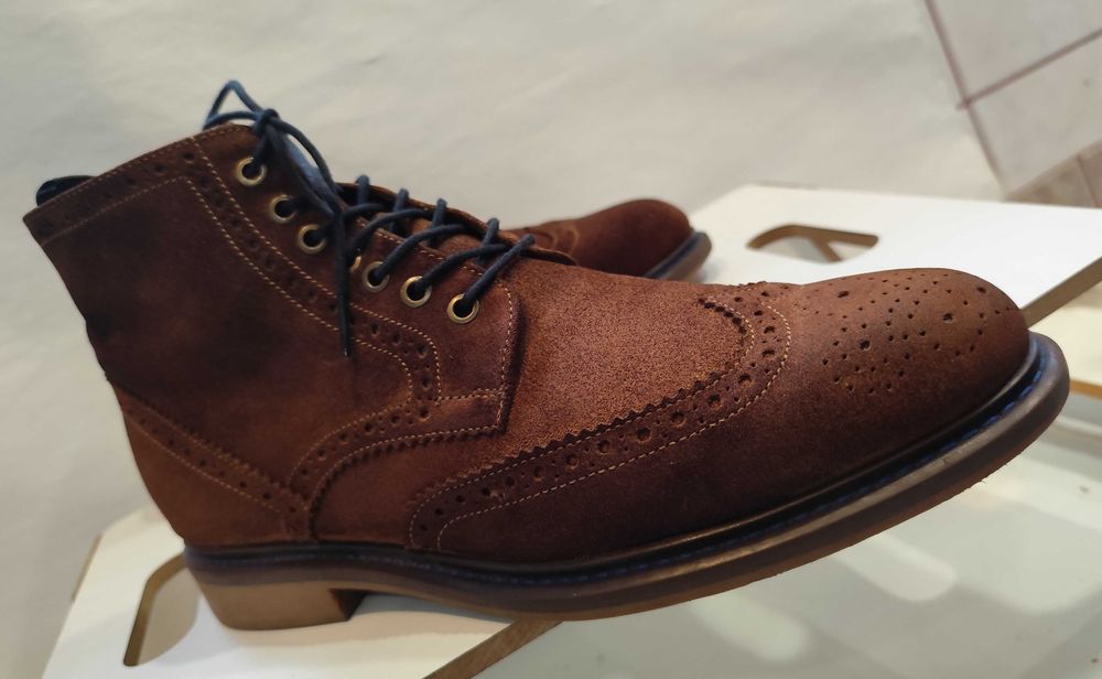 Ghere derby 42 42.5 brogue Lavoratione Artigianale piele naturala moal