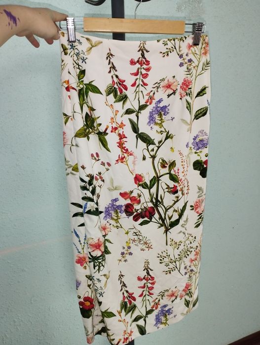 Юбка, французской длины, с принтом