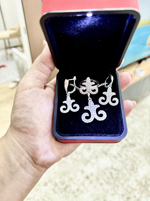 Серебряный набор, серебро, серьги