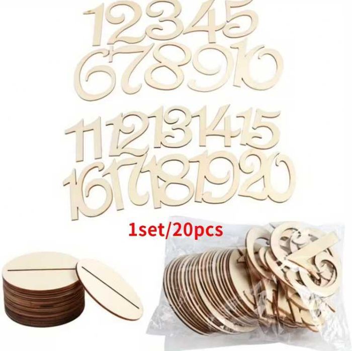 Цифри за номериране на маса с поставки 1 - 20 за парти сватба събитие