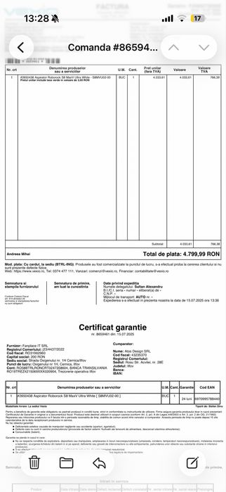 Roborock s8 maxV ultra alb