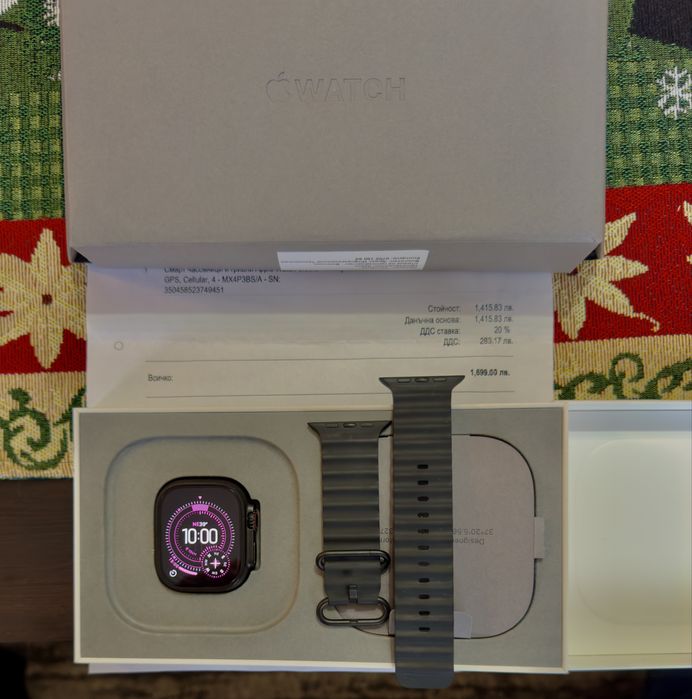 Часовник  apple ultra 2 black в гаранция