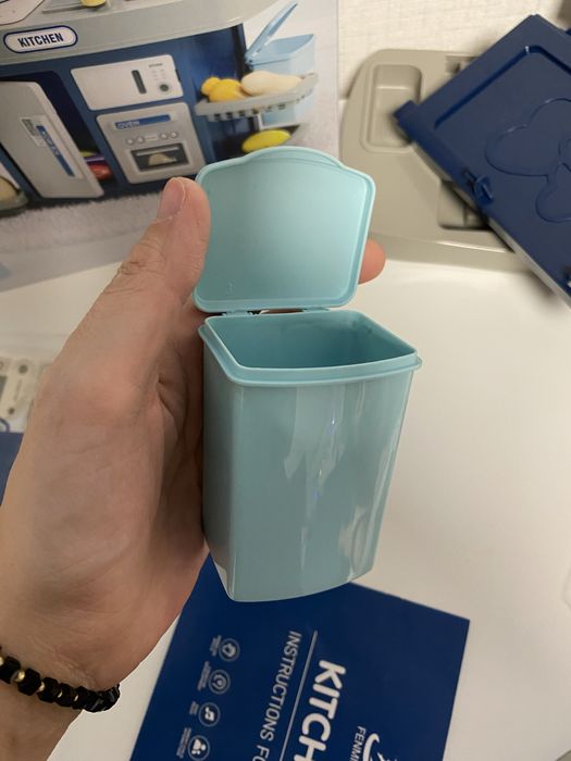 Синя малка детска кухня с мивка с течаща вода - 46 см.