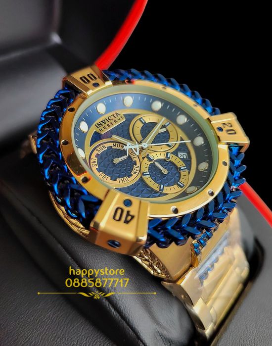 часовник INVICTA Hercules Gold and Blue 56 mm, Инвикта нов