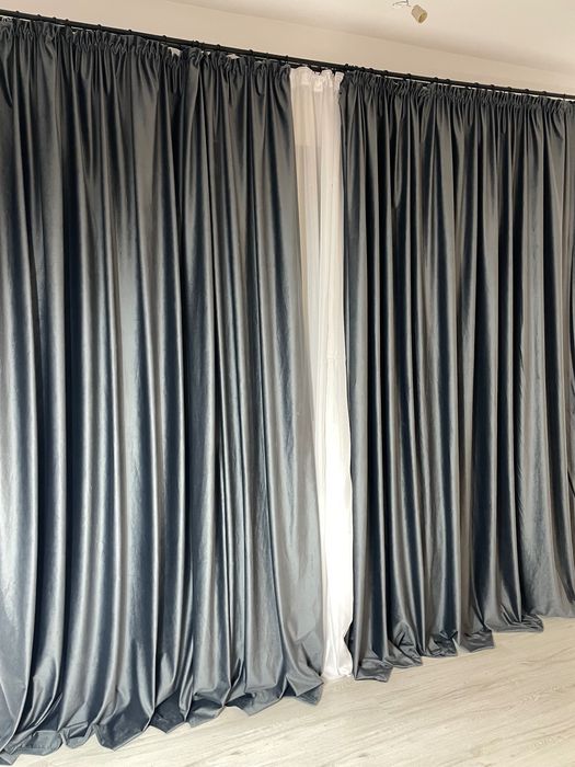 7m draperii noi catifea blackout 100% gri antracit