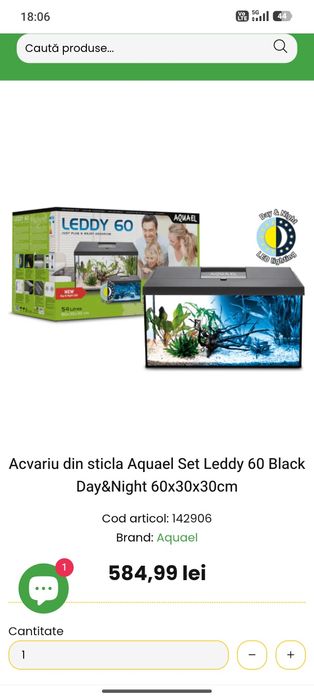 Vând acvariu 60 litrii