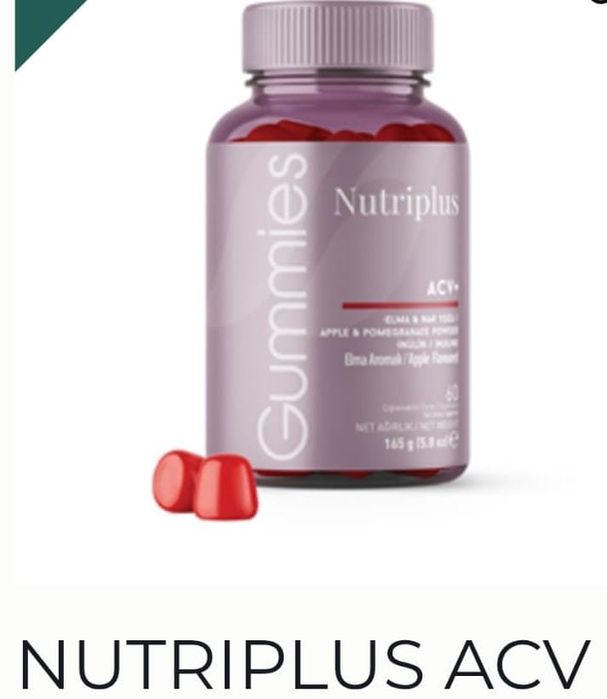 NUTRIPLUS Gumă cu acv de mere 60 capsule 2 bucăți 120 Ron