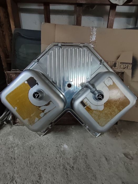 Двойна ъглова неръждаема кухненска мивка