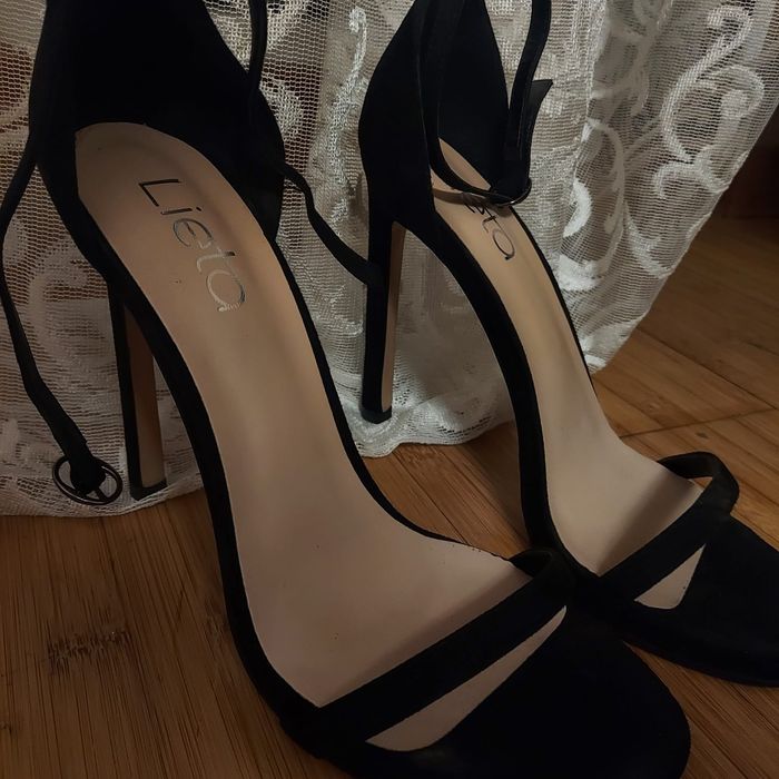 Туфли черные, замшевые