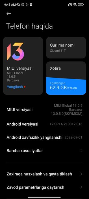 Xiaomi 11T sotiladi 128/8+3