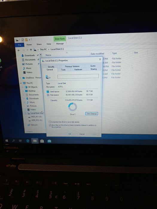 Laptop Toshiba i5, 8GB RAM, SSD 120GB + Tastatură Cadou
