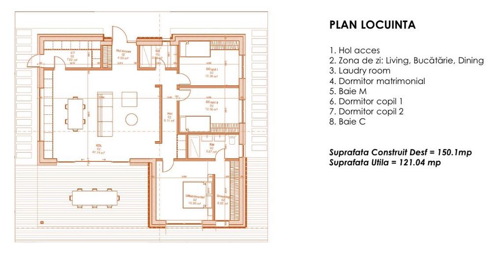 Casă parter la roșu, teren 1000 mp, proiect modern – Bucium Vișan