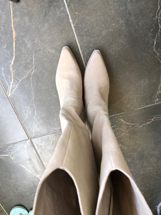 Cizme de piele cu toc masiv Nevada