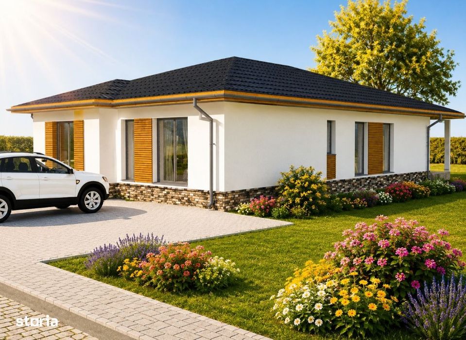 Casă pe un nivel la cheie, 184 mp,teren 650 mp,fotovoltaice,LIVEZENI