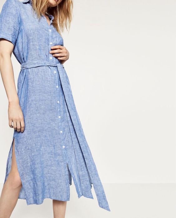 ZARA 100% лен рокля