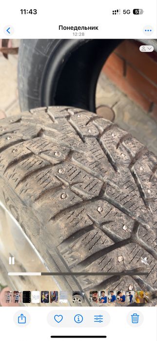 Зима с шипами. Диски с шинами