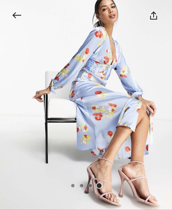 Дълга рокля от сатен на Asos design