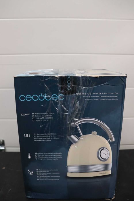 Електрическа кана CECOTEC ThermoSense 420 Vintage light YELLOW, чайник