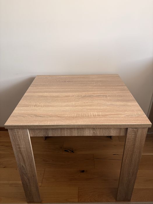 Masa bucatarie / dining fixa, patrata, 4 persoane, stejar sonoma, 80 x 80 x 75