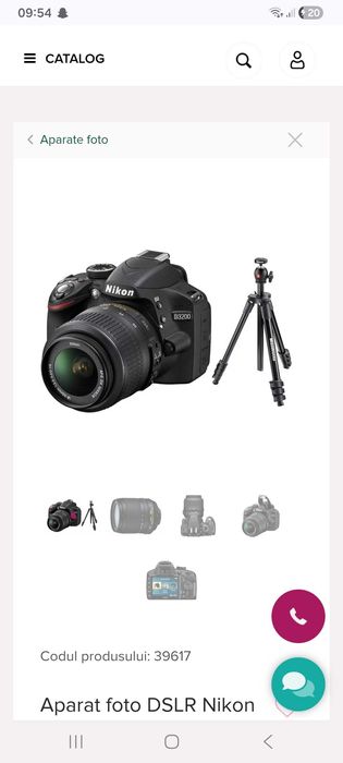 Nikon dsrl 3200+ baterie rezerva,trepied,geanta,card memorie