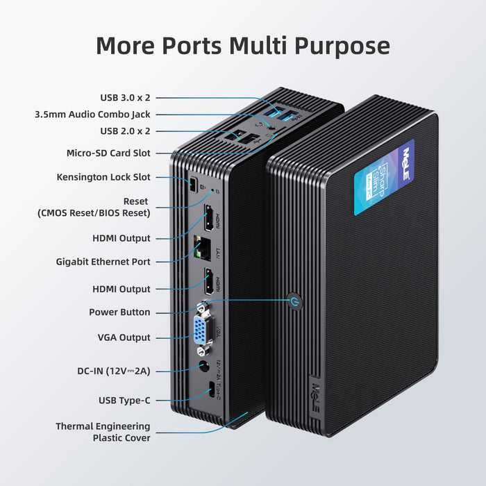 Mini PC Industrial Mele Quieter HD3Q F5E Intel Celeron N5105 2Ghz 16GB Ram DDR4 2933 512GB SSD M2 FullBox