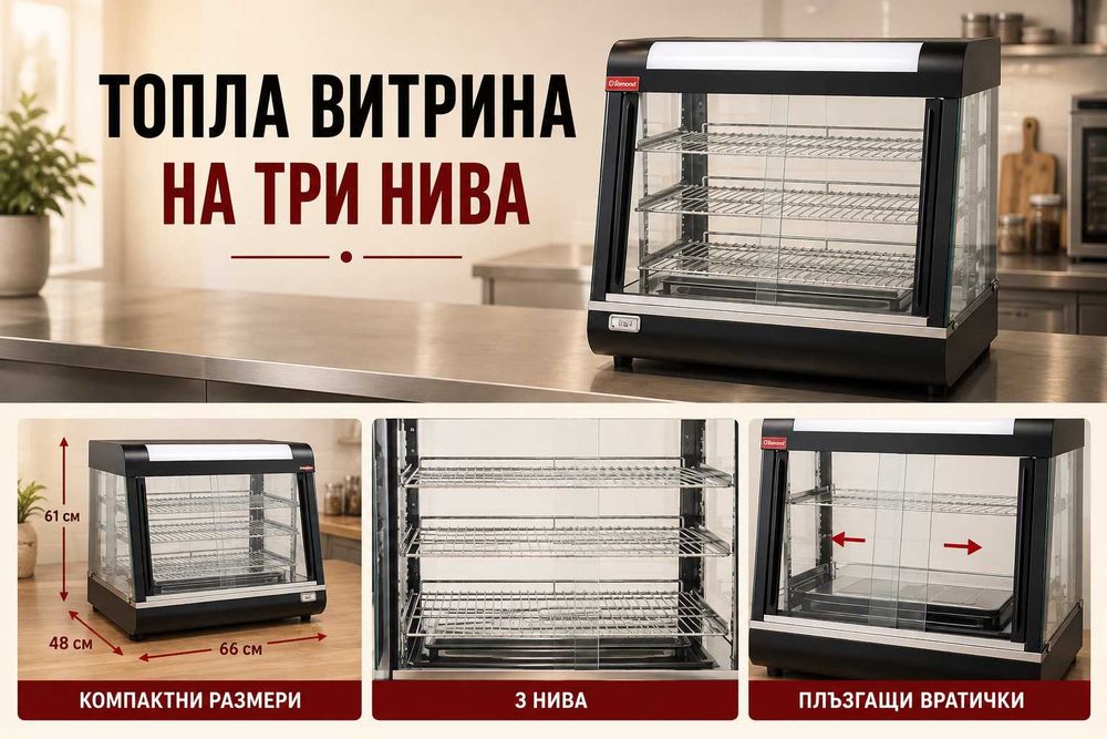 Топла витрина на 3 нива