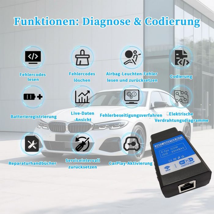 Adaptor ENET WiFi OBD, UniCarScan UCSI-2100 OBD2 Bluetooth 4.0 pentru BMW E/F/G – BimmerLink, BimmerCode, MHD, xHP