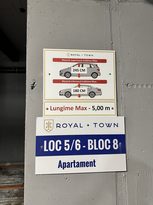 Închiriez loc de parcare subteran - Complex Royal Town Iași (Bloc 8)
