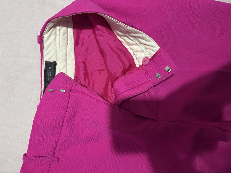 Цикламен панталон с широки крачоли