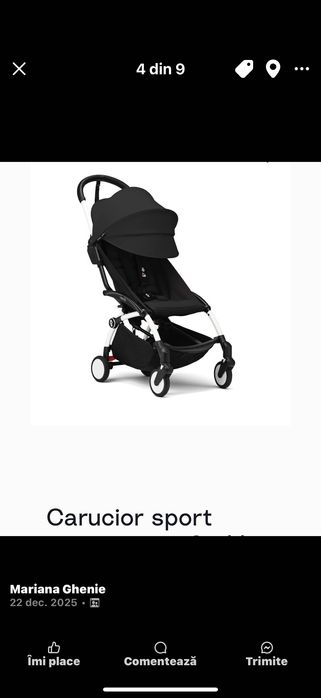 Cărucior babyzen + sac iarnă+suport picioare