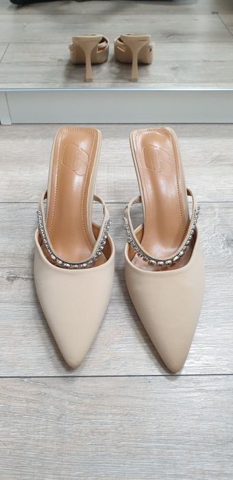 Pantofi stiletto cu pietre strasuri cristale 40