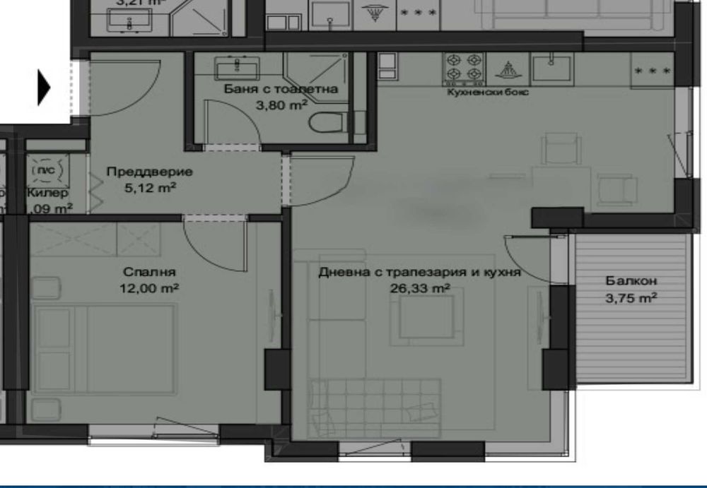 Двустаен апартамент в кв. "Кючук Париж"! До Кауфланд !