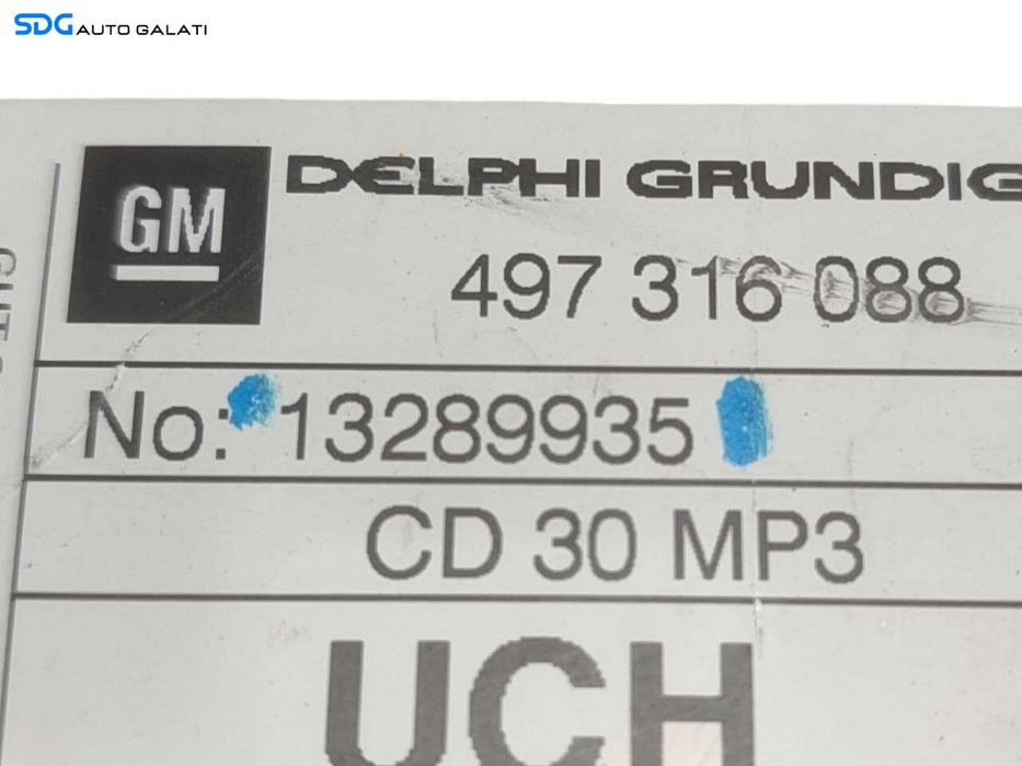Unitate Radio CD Player CD30 MP3 Opel Astra H 2004 - 2010 Cod 13289935, 497316088 [A1059]
