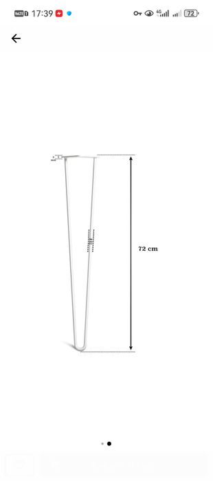 Picioare masă Hairpin 72 cm