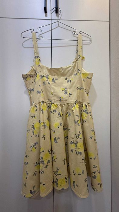 Летнее хлопковое платье-корсет Zara с принтом