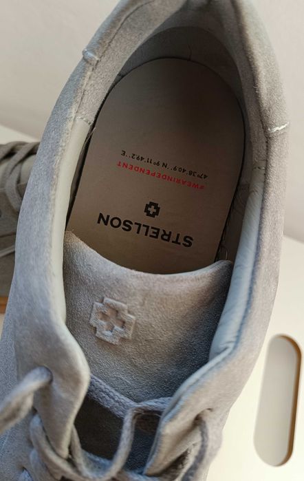 Pantofi sport casual 43 premium Strellson NOI piele naturala moale