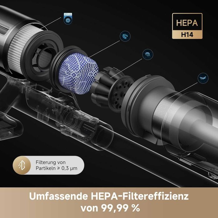 Вертикална безжична прахосмукачка Dreame Z10, 24 000 PA, 210 AW, Dust Vision