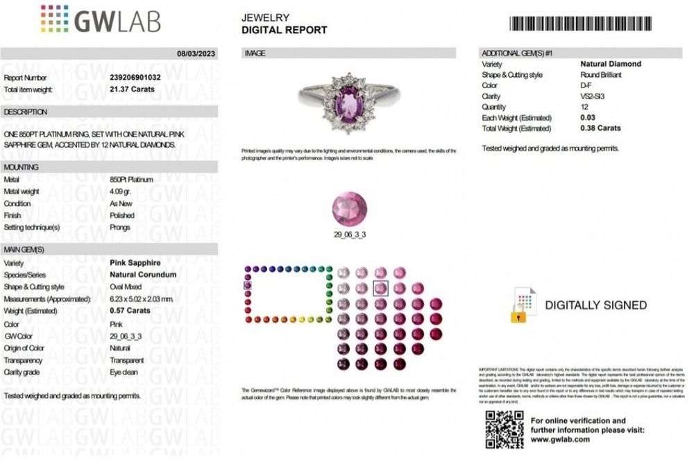 Златен пръстен с розов сапфир! Нов.