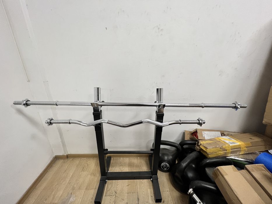 Set haltera bara piept+bara z otel crom noi 26-28-30 mm noi+ Piulite