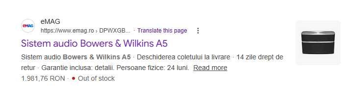 Bowers & Wilkins A5 boxa wifi HiFi (pret emag 2000 lei)