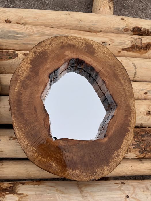 Ръчно изработени дървени огледала стил Рустик букови шайби